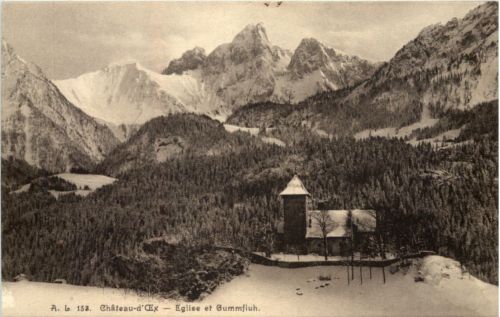 Chateau-d Oex, Eglise et Gummfluh