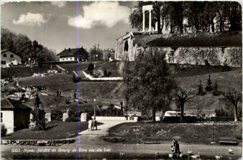 Nyon, Jardin de Bourg de Rive vue du Lac