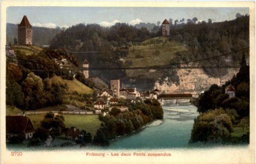 Fribourg, Les deux Ponts suspendus