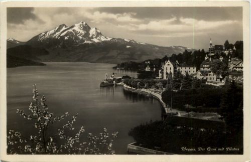 Weggis - Der Quai mit Pilatus