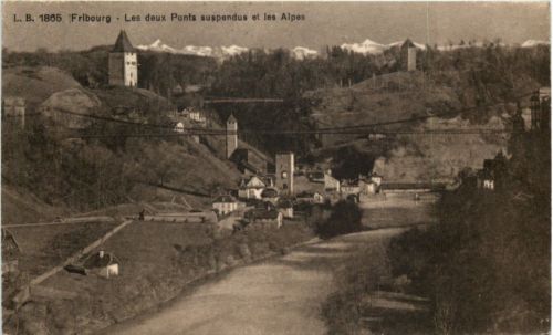 Fribourg - Les deux ponts suspendus