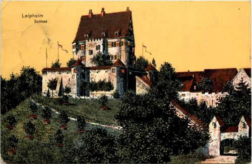 Leipheim Schloss - Künstler-AK Eugen Felle