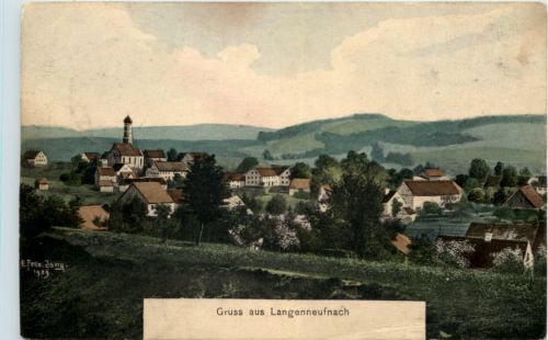 Gruss aus Langenneufnach - Künstler-AK Eugen Felle