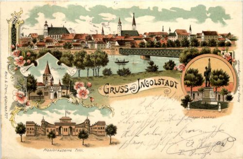 Gruss aus Ingolstadt - Litho - Künstler-AK Eugen Felle