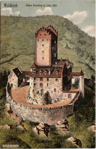 Waldkirch - Schloss Kastelburg im Jahre 1650 - Künstler-AK Eugen Felle