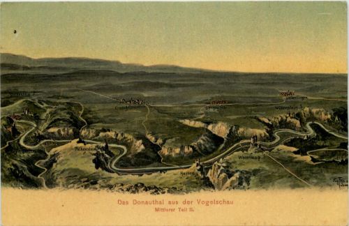 Donauthal Leibertingen - Künstler-AK Eugen Felle