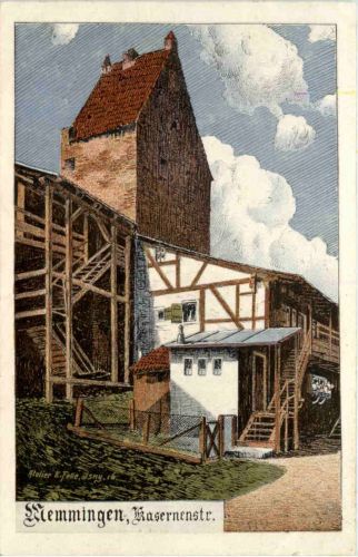 Memmingen - Kasernenstrasse - Künstler-AK Eugen Felle