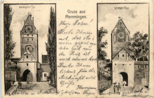 Gruss aus Memmingen - Künstler-AK Eugen Felle