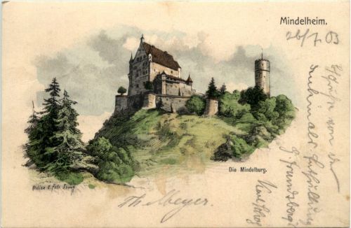 Mindelheim - Mindelburg- Künstler-AK Eugen Felle
