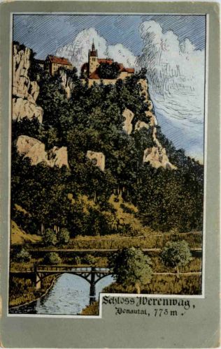 Schloss Werenwag - Künstler-AK Eugen Felle