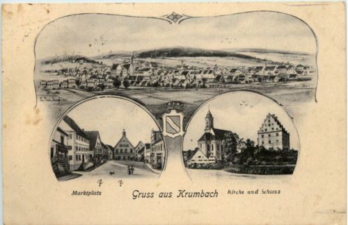 Gruss aus Krumbach - Künstler-AK Eugen Felle