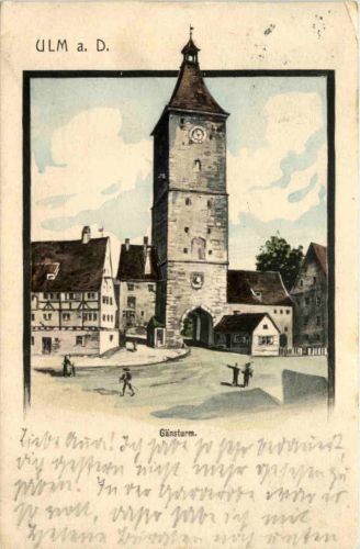 Ulm - Gänsturm - Künstler-AK Eugen Felle