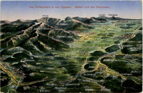 Schlachtfeld in den Vogesen - Belfort - Künstler-AK Eugen Felle