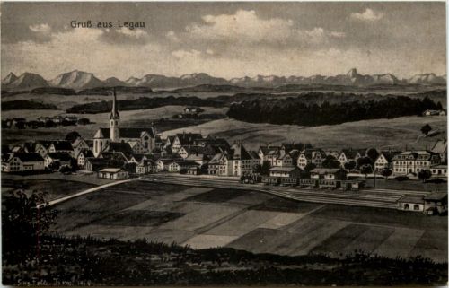 Gruss aus Legau - Künstler-AK Eugen Felle
