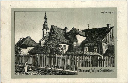 Wunsiedel - Partie in der Sonnenstrasse - Künstler-AK Eugen Felle