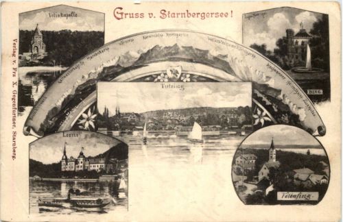 Gruss vom Starnbergersee Tutzing - Künstler-AK Eugen Felle