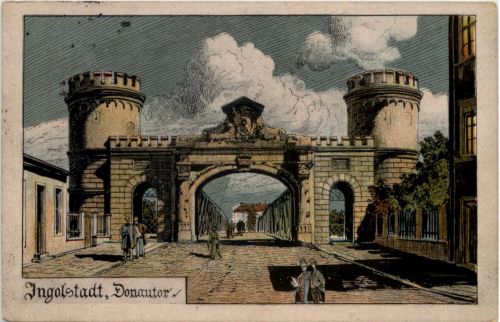 Ingolstadt Donautor - Künstler-AK Eugen Felle
