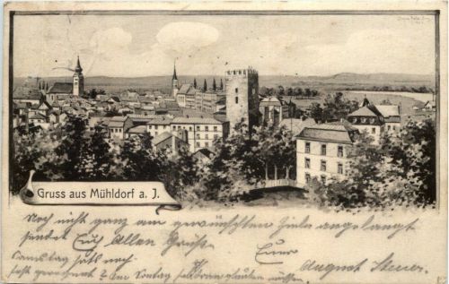 Gruss aus Mühldorf - Künstler-AK Eugen Felle