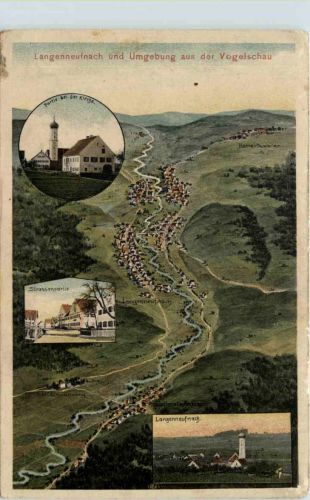 Langenneufnach und Umgebung - Künstler-AK Eugen Felle