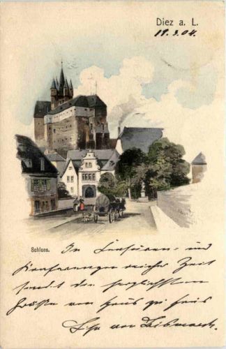 Diez an der Lahn - Schloss - Künstler-AK Eugen Felle