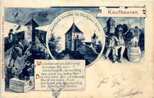 Kaufbeuren - Hexenturm Kneiplokal - Künstler-AK Eugen Felle