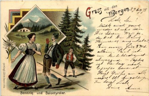 Gruss aus den Berngen - Künstler-AK Eugen Felle