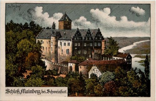 Schloss Mainberg bei Schweinfurt - Künstler-AK Eugen Felle