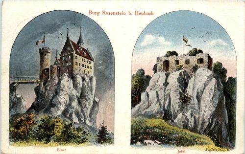 Burg Rosenstein bei Heubach - Künstler-AK Eugen Felle