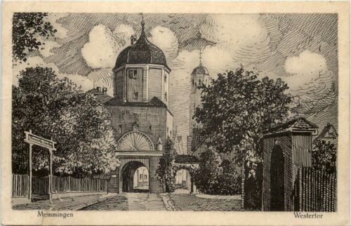 Memmingen Westertor - Künstler-AK Eugen Felle
