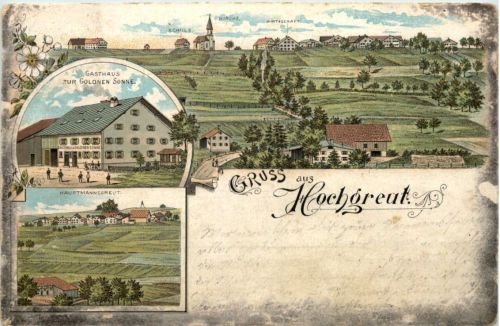 Gruss aus Hochgreut - Litho - Betzigau