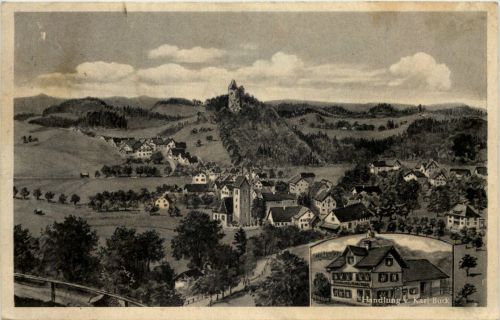 Schwarzenbach mit Neuravensburg - Künstler-AK Eugen Felle