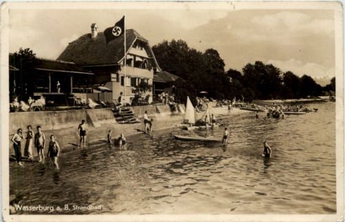 Wasserburg am Bodensee - Strandbad mit Hakenkreuzfahne