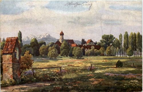 Wasserburg am Bodensee - Künstler-AK Marschall