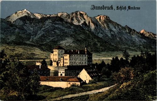 Innsbruck Schloss Anbras - Künstler-AK Eugen Felle