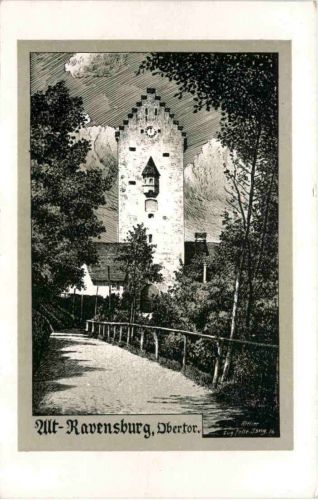 Alt Ravensburg - Obertor - Künstler-AK Eugen Felle