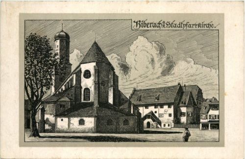 Biberach - Stadtpfarrkirche - Künstler-AK Eugen Felle