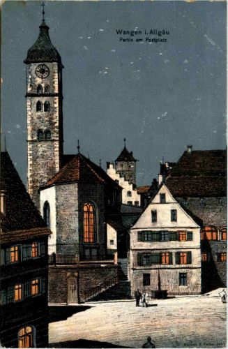 Wangen im Allgäu - Künstler-AK Eugen Felle