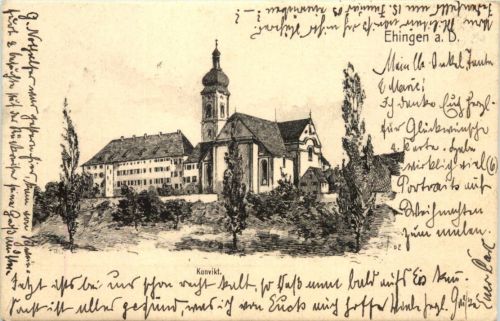 Ehingen . Konvikt - Künstler-AK Eugen Felle