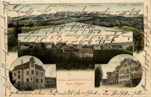 Gruss aus Gossholz - Künstler-AK Eugen Felle