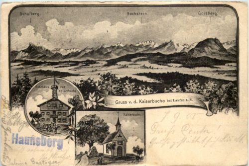 Gruss von der Kaiserbuche bei Laufen - Künstler-AK Eugen Felle