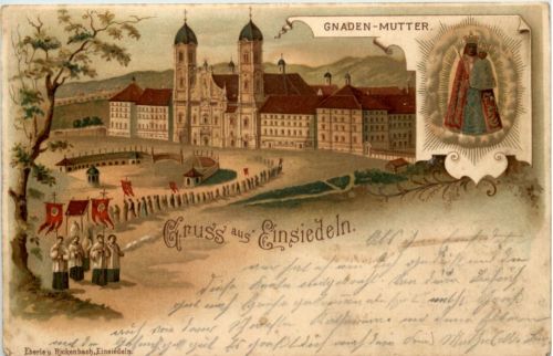 Gruss aus Einsiedeln - Litho