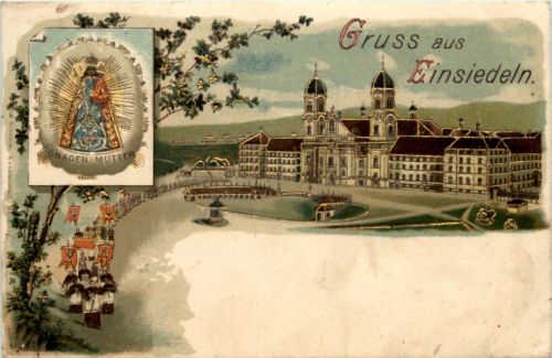 Gruss aus Einsiedeln - Litho
