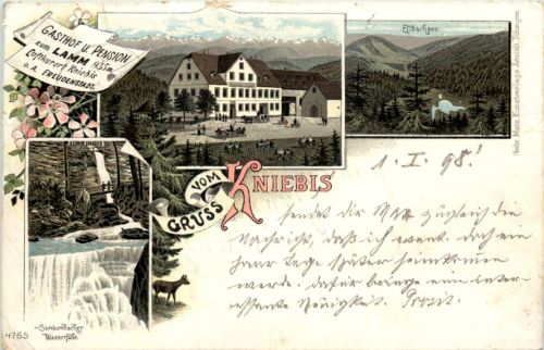 Gruss vom Kniebis - Gasthof zum Lamm - Litho