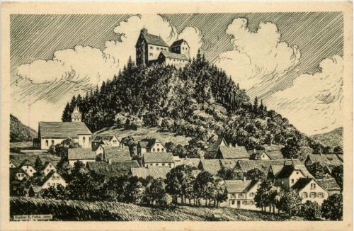 Schloss Waldburg bei Ravensburg - Künstler-AK Eugen Felle