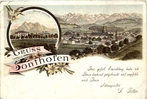 Gruss aus Sonthofen - Litho