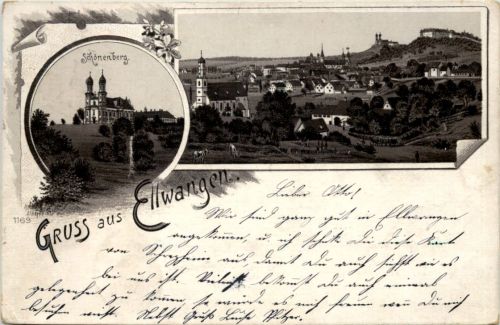 Gruss aus Ellwangen - Litho