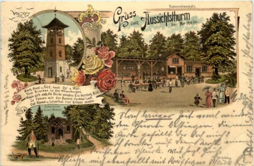 Northeim - Gruss vom Aussichtsthurm - Litho 1896