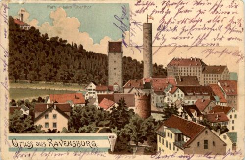 Gruss aus Ravensburg - Litho