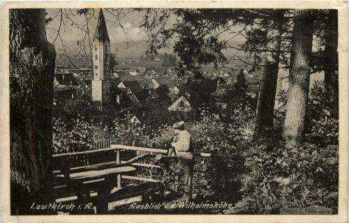 Leutkirch - Ausblick von der Wilhelmshöhe - Künstler-AK Eugen Felle