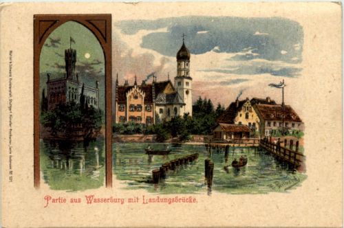 Partie aus Wasserburg - Litho